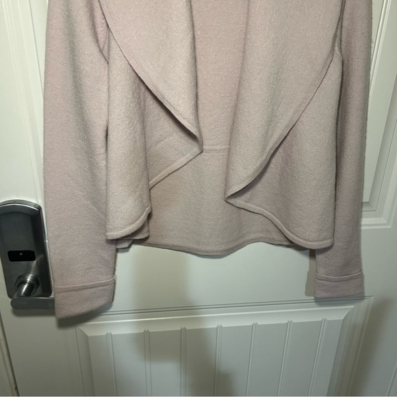 Chico’s Lavender Boiled Wool Yvonne Cropped Long Sleeve Cardigan Size 6 - Picture 3 of 11